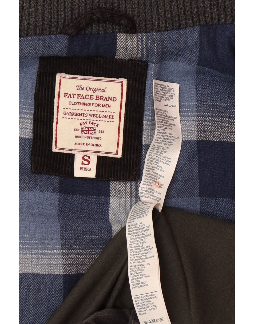 FAT FACE Mens Padded Gilet UK 36 Small Grey Cotton