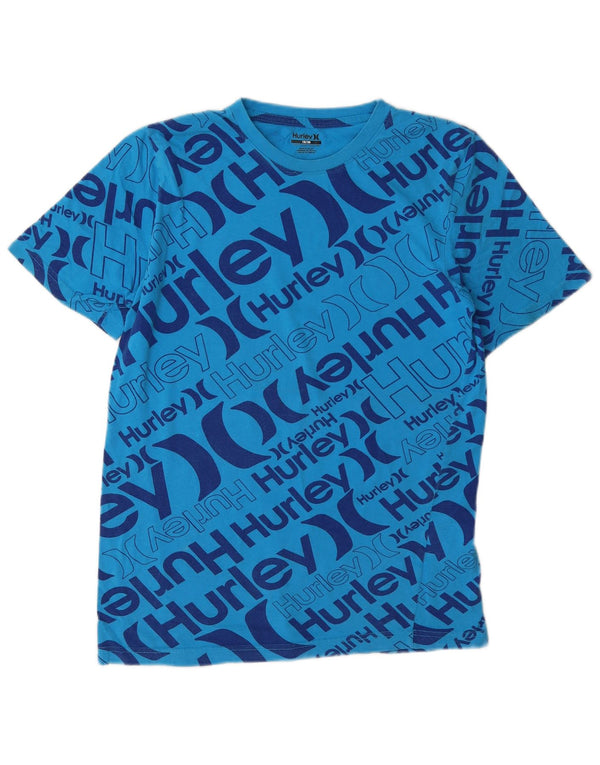 Hurley Boys Graphic T-Shirt Top 13-14 Years Blue Cotton