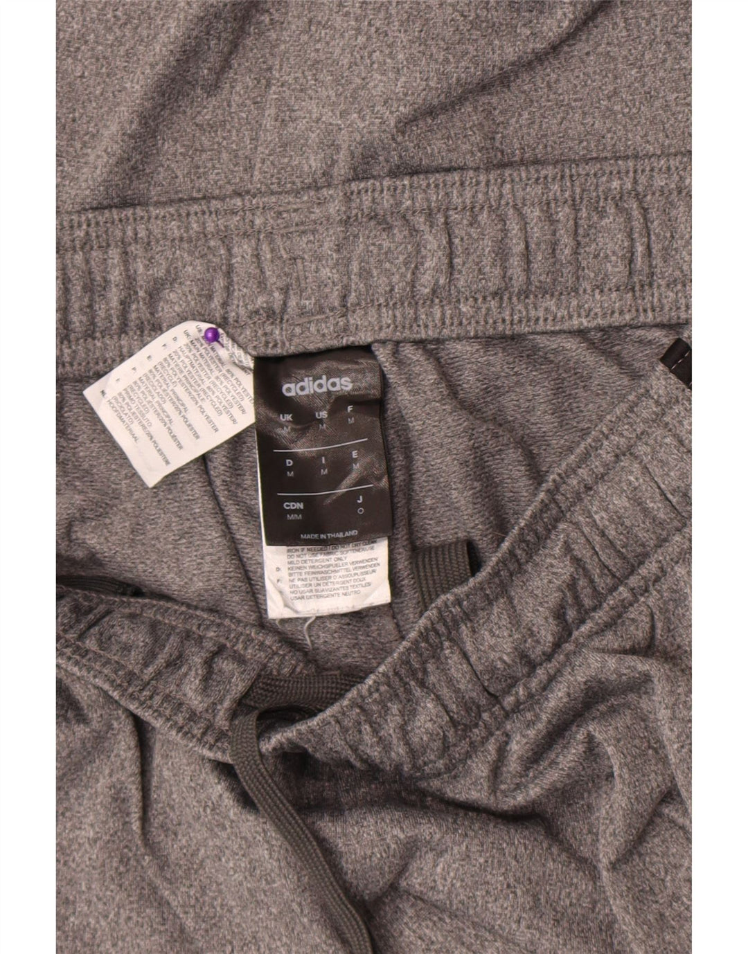 Adidas Mens Tracksuit Trousers Medium Grey Polyester