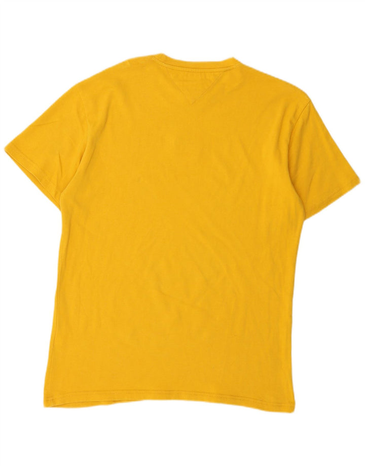 Tommy Hilfiger Mens Graphic T-Shirt Top Medium Yellow Cotton