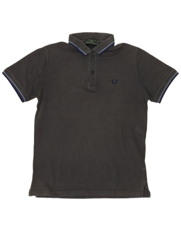 FRED PERRY Mens Polo Shirt Medium Black Cotton