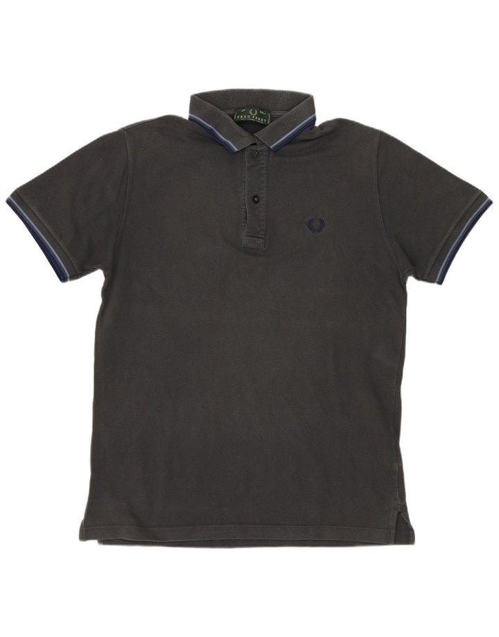 FRED PERRY Mens Polo Shirt Medium Black Cotton