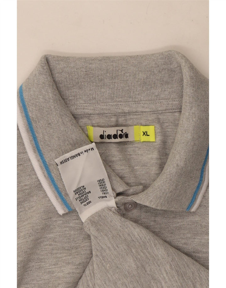 Diadora Mens Polo Shirt XL Grey Cotton