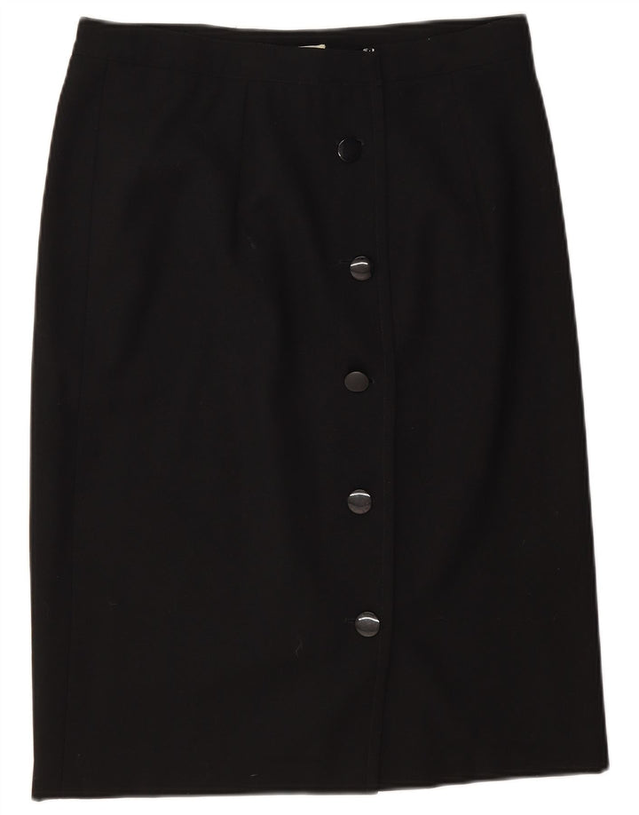 Valentino Womens Straight Skirt IT 46 Large W32  Black Wool