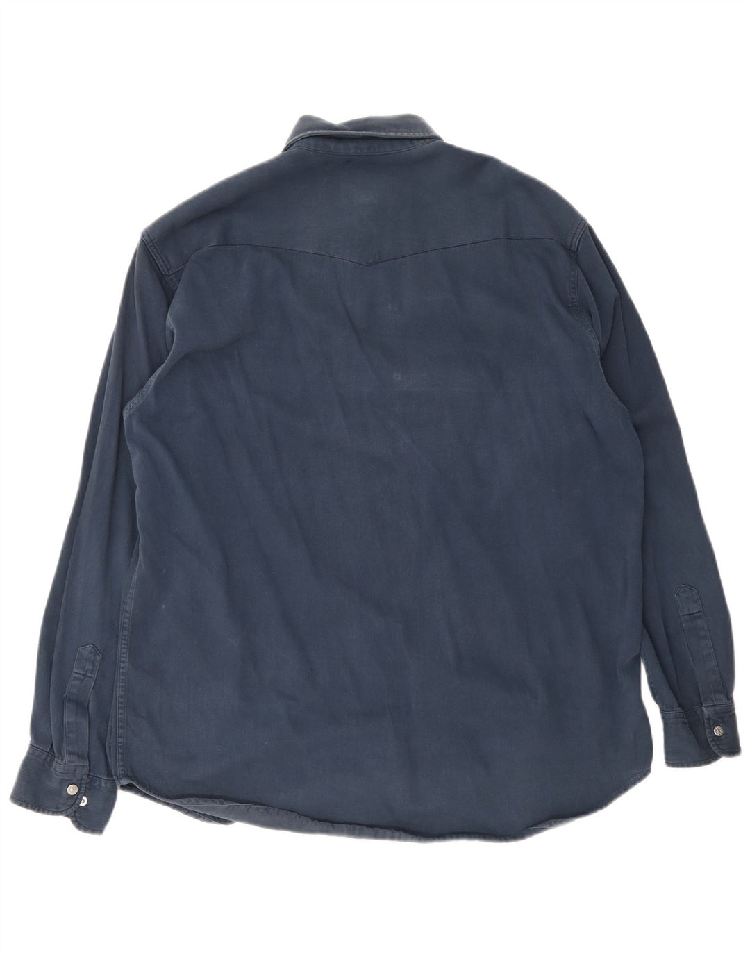 Carrera Mens Denim Shirt Size 39/40 Medium Navy Blue Cotton