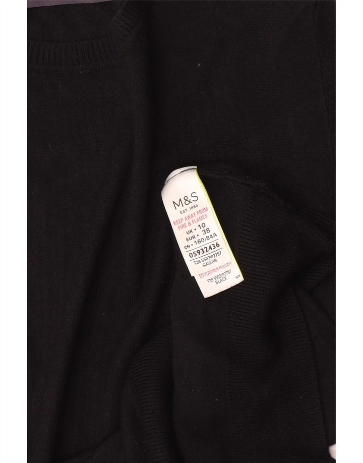 Marks & Spencer Womens Blouse Top UK 10 Small Black Viscose