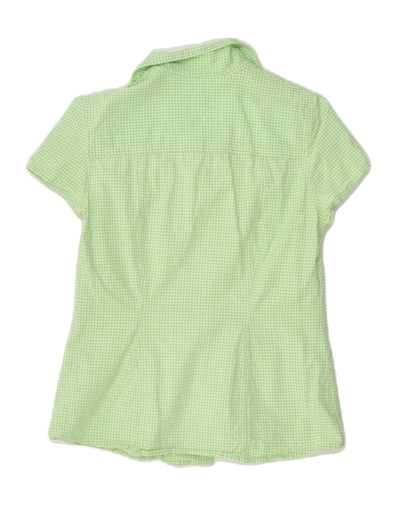 PEPPERINO Womens Short Sleeve Shirt UK 14 Medium Green Gingham Cotton | Vintage Pepperino | Thrift | Second-Hand Pepperino | Used Clothing | Messina Hembry 