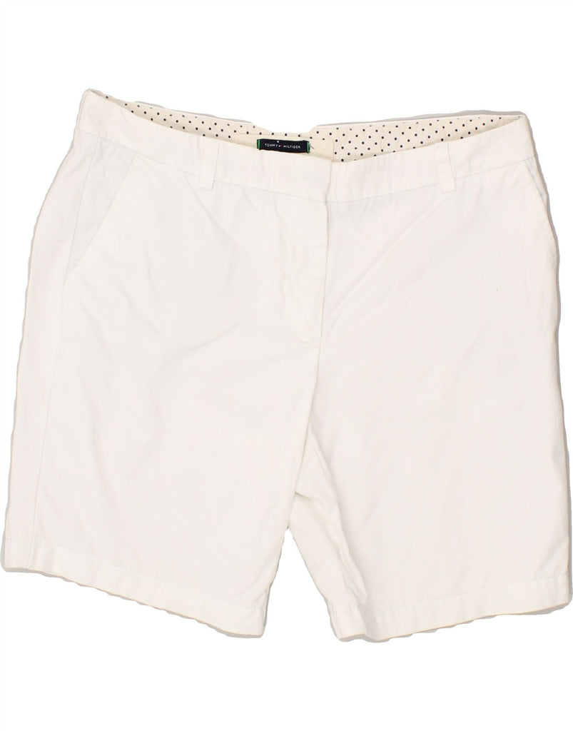 TOMMY HILFIGER Womens Chino Shorts UK 12 Medium W30 White Cotton | Vintage Tommy Hilfiger | Thrift | Second-Hand Tommy Hilfiger | Used Clothing | Messina Hembry 