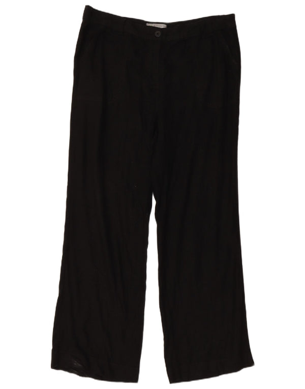 Marks & Spencer Womens Straight Casual Trousers UK 16 Large W34 L30 Black