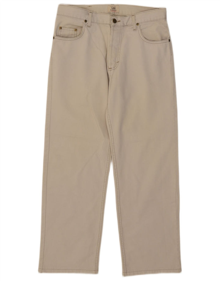 Lee Mens Chicago Straight Jeans W32 L27 Off White Cotton