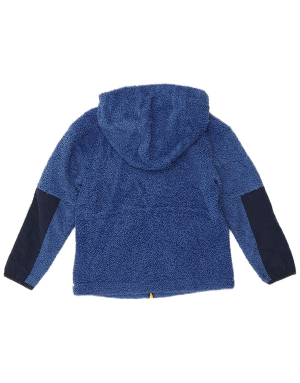 RUSSELL ATHLETIC Boys Fleece Jacket 7-8 Years Medium Blue Colourblock