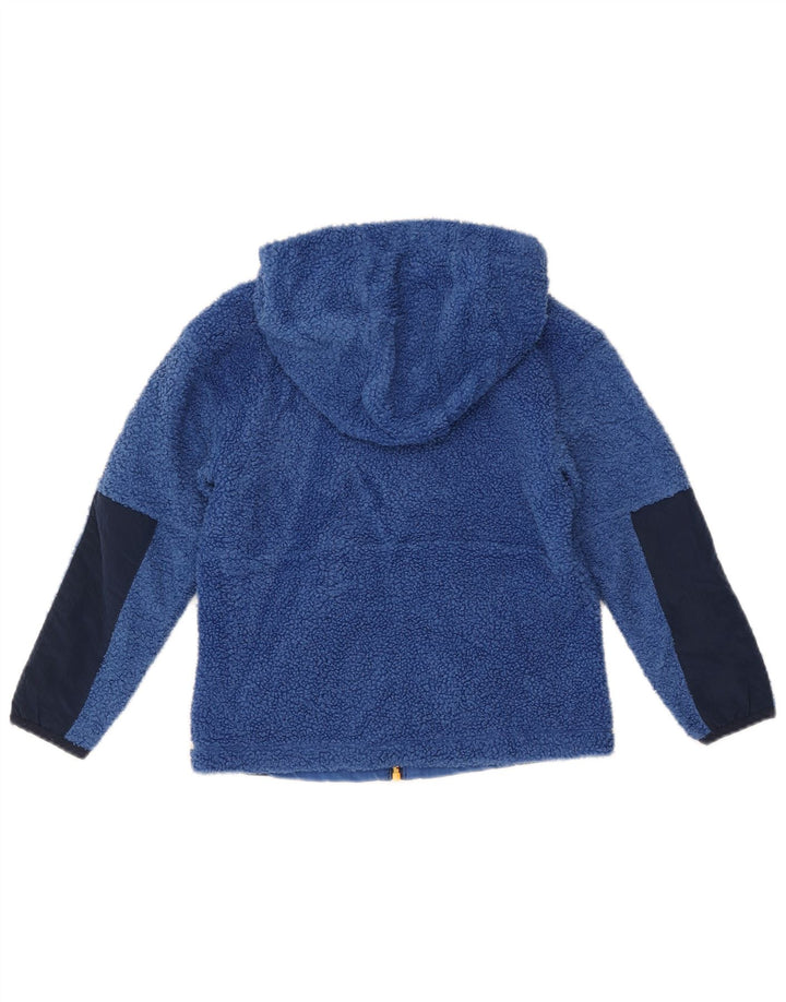 RUSSELL ATHLETIC Boys Fleece Jacket 7-8 Years Medium Blue Colourblock