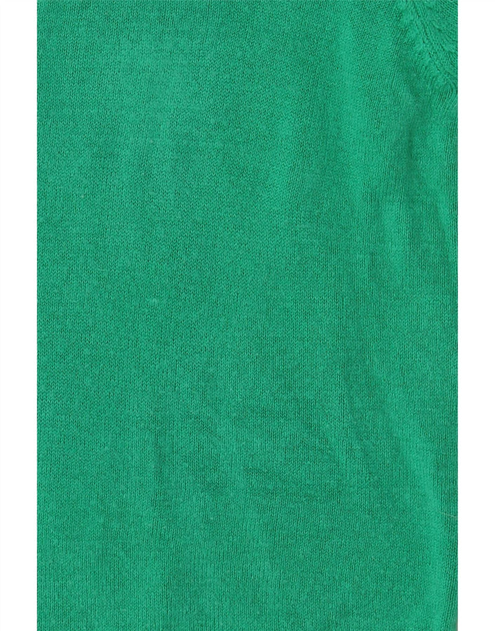 Marks & Spencer Womens Crew Neck Jumper Sweater UK 14 Medium  Green Acrylic