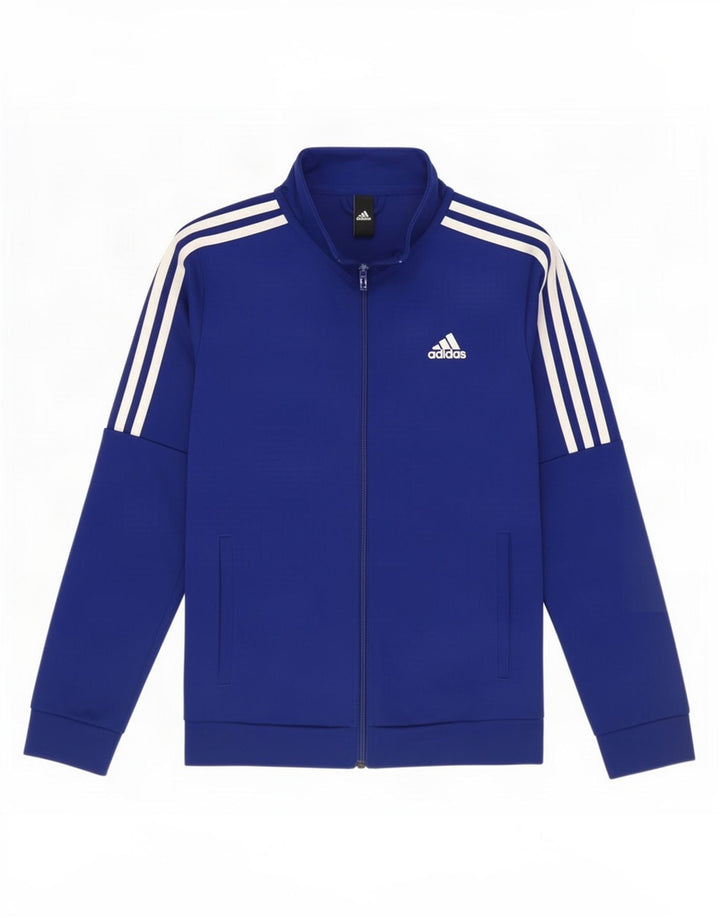 Adidas Womens Tracksuit Top Jacket UK 12/14 Medium Blue Polyester