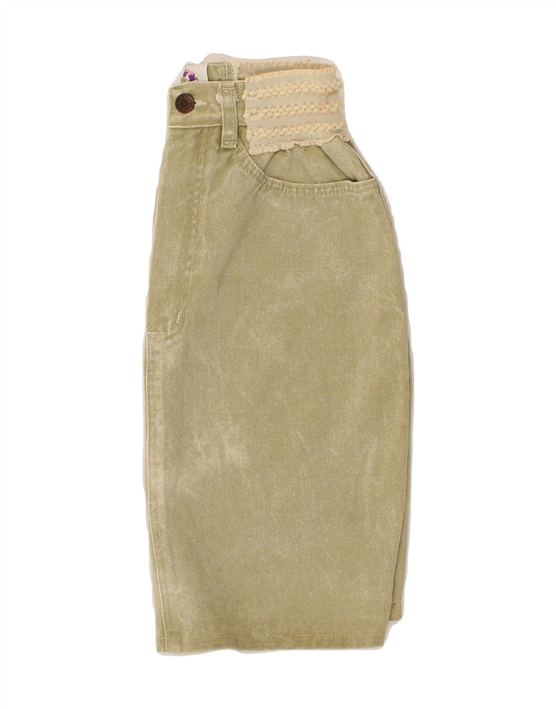 VINTAGE Womens Denim Skirt W32 Large Beige Vintage Vintage and Second-Hand Vintage from Messina Hembry 