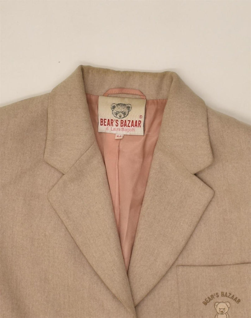 LAURA BIAGIOTTI Womens 3 Button Blazer Jacket IT 44 Medium Beige | Vintage Laura Biagiotti | Thrift | Second-Hand Laura Biagiotti | Used Clothing | Messina Hembry 