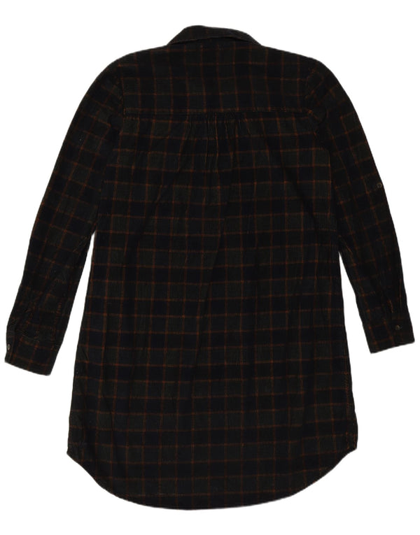 Fat Face Womens Corduroy Long Sleeve Polo Dress UK 8 Small Navy Blue Check