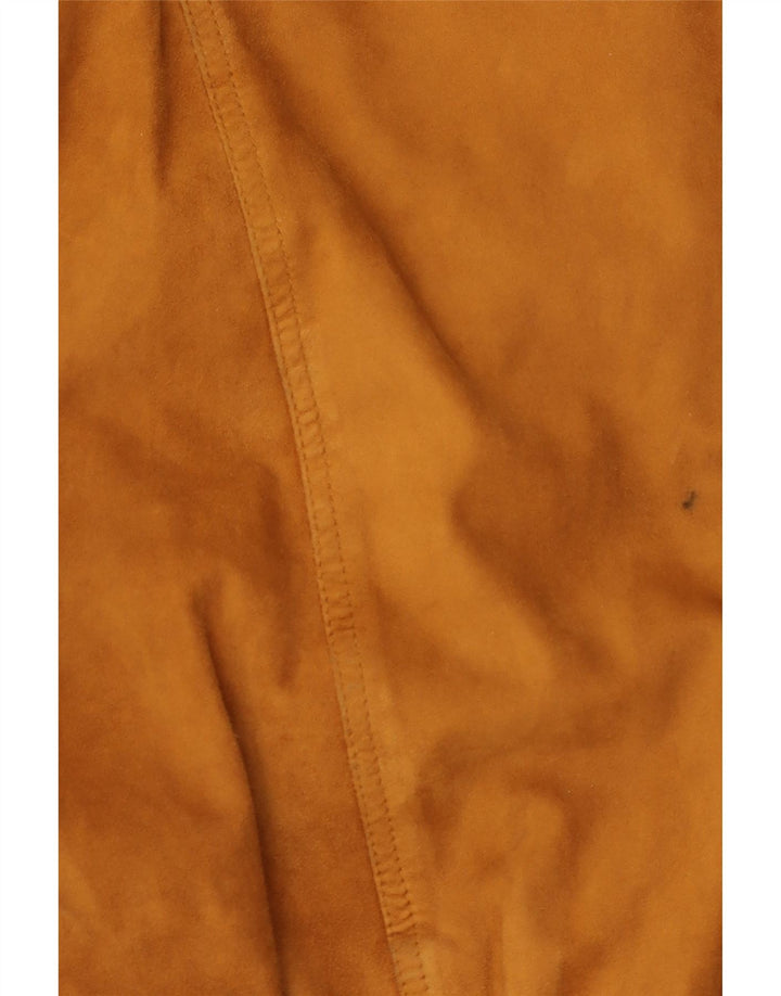 I NAVIGLI Mens Suede Bomber Jacket IT 48 Medium Brown Leather