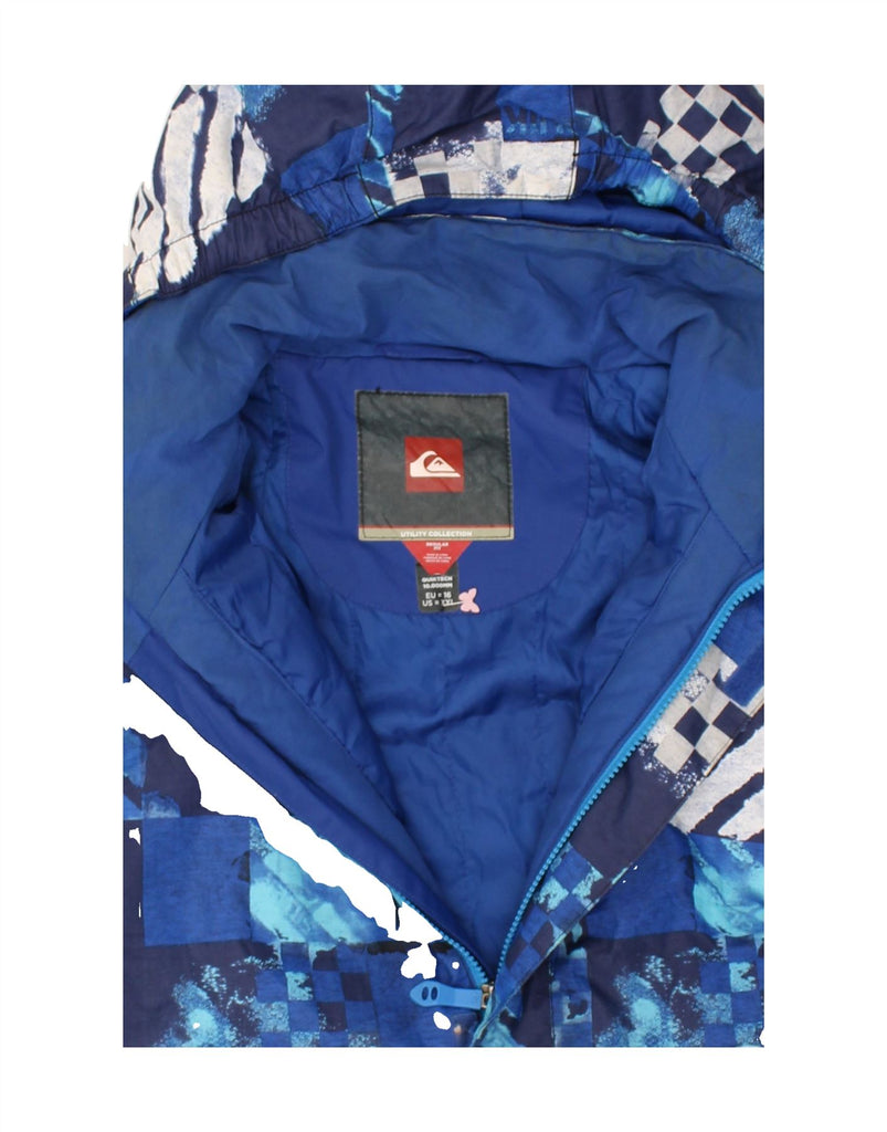 QUIKSILVER Boys Regular Fit Hooded Windbreaker Jacket 15-16 Years Blue | Vintage Quiksilver | Thrift | Second-Hand Quiksilver | Used Clothing | Messina Hembry 