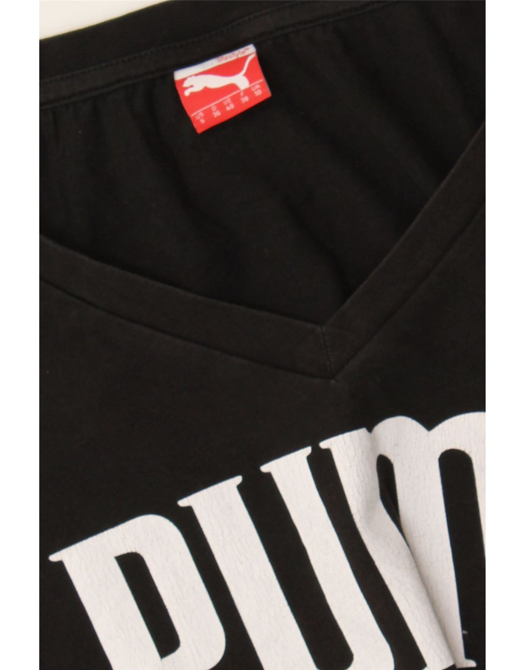 PUMA Womens Graphic T-Shirt Top UK 10 Small  Black Vintage Puma and Second-Hand Puma from Messina Hembry 