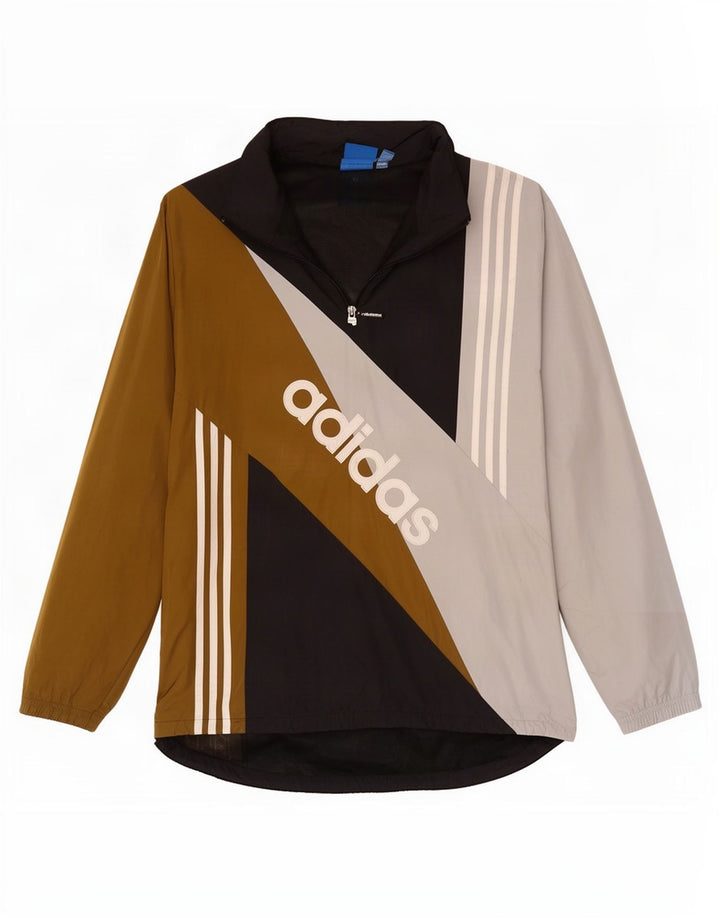 Adidas Mens Graphic Pullover Tracksuit Top Large Multicoloured Colourblock