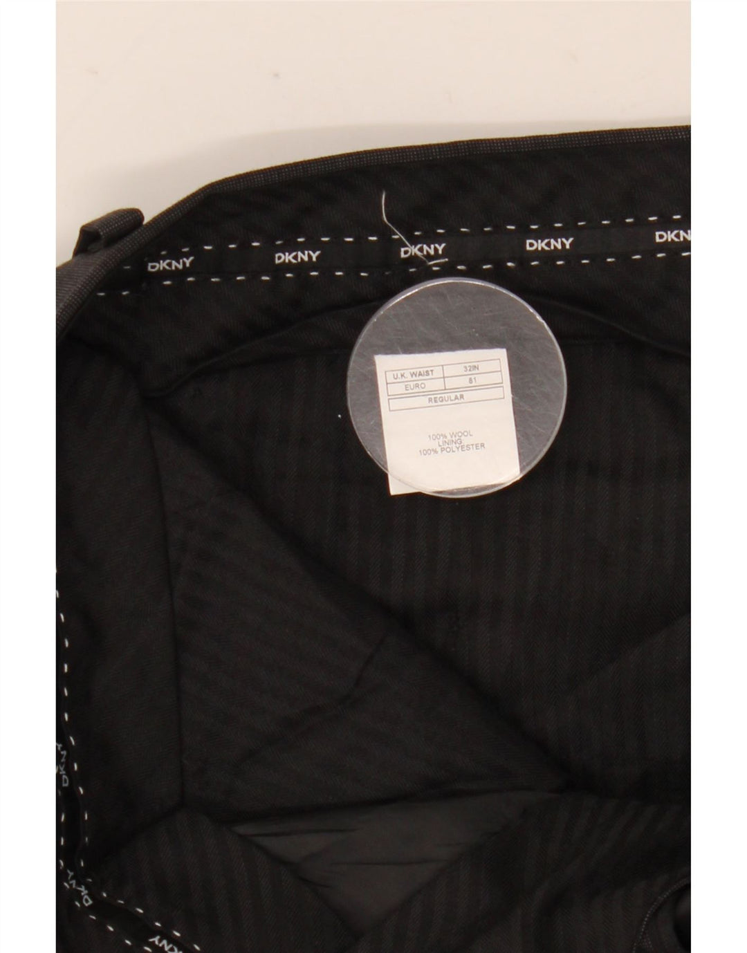 Dkny Mens Slim Suit Trousers W32 L31 Grey Wool