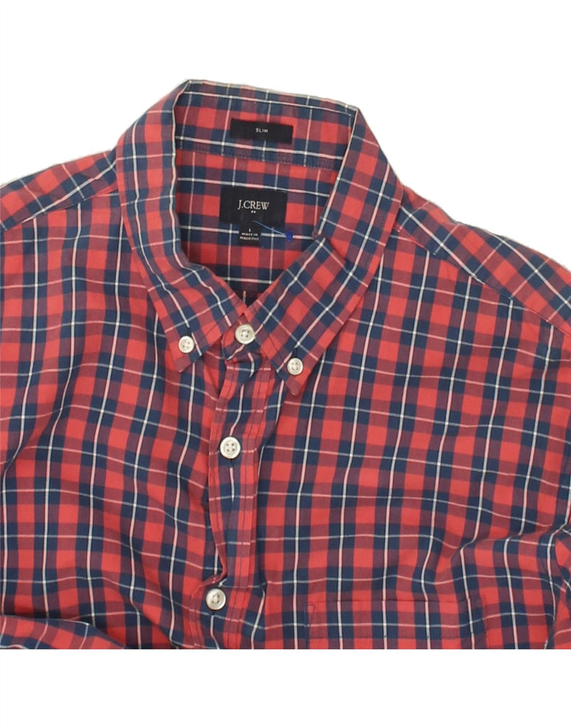 J. CREW Mens Slim Shirt Large Red Check Cotton | Vintage J. Crew | Thrift | Second-Hand J. Crew | Used Clothing | Messina Hembry 