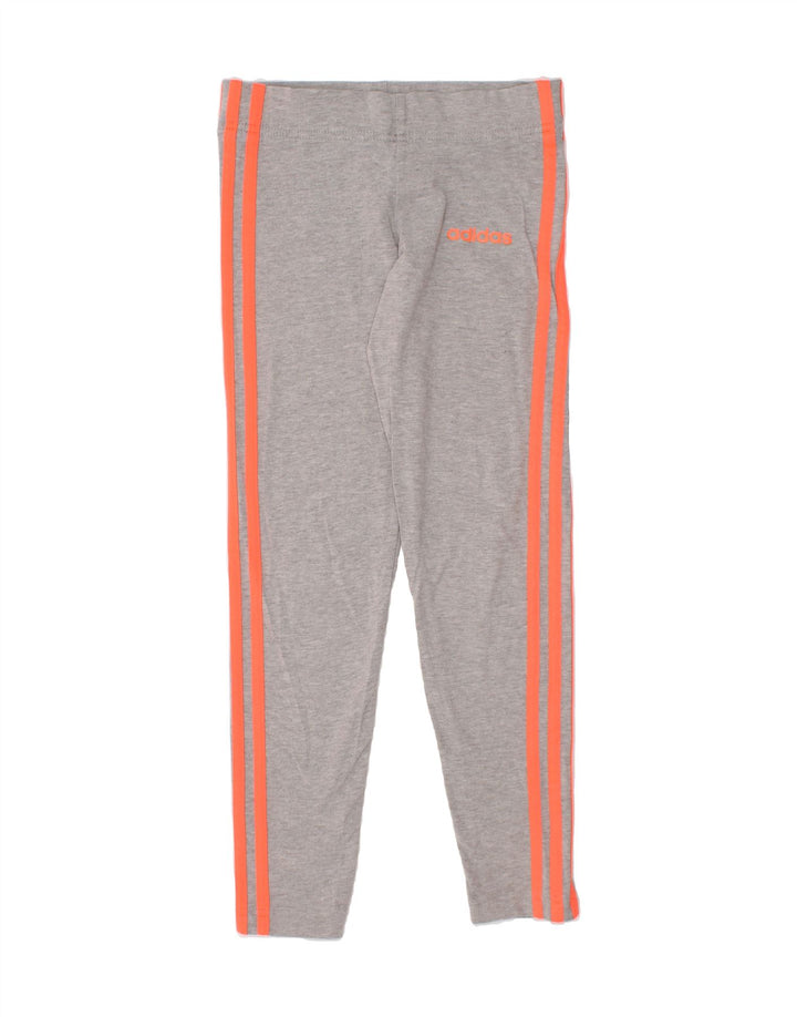 ADIDAS Girls Leggings 9-10 Years Grey Cotton Vintage Adidas and Second-Hand Adidas from Messina Hembry 