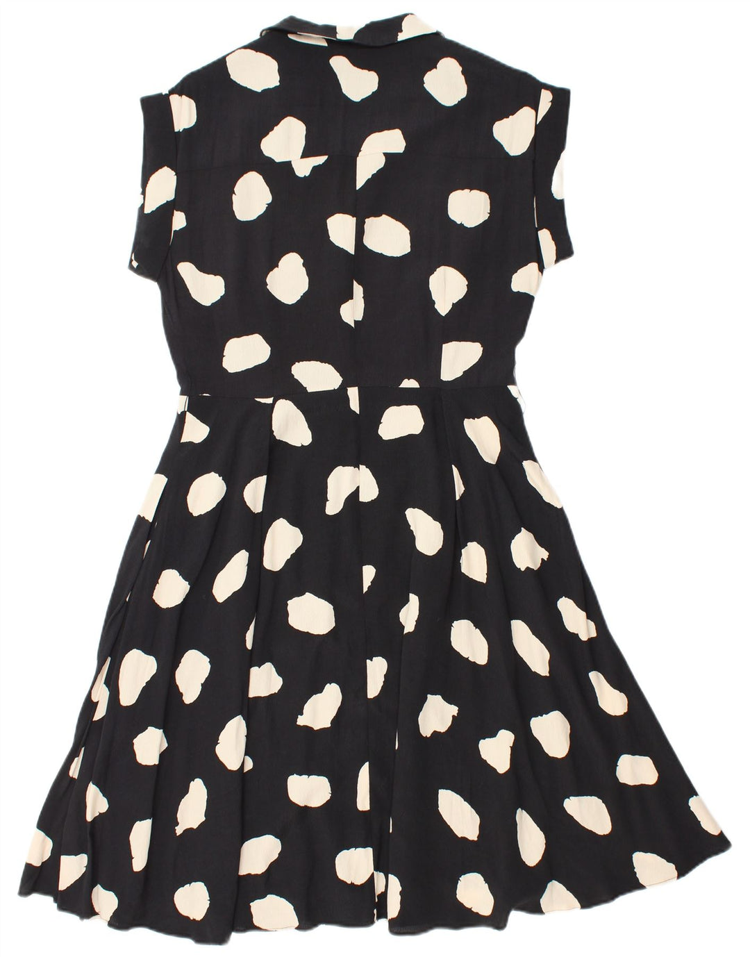 HOBBS Womens Abstract Pattern A-Line Dress UK 10 Small  Black Viscose