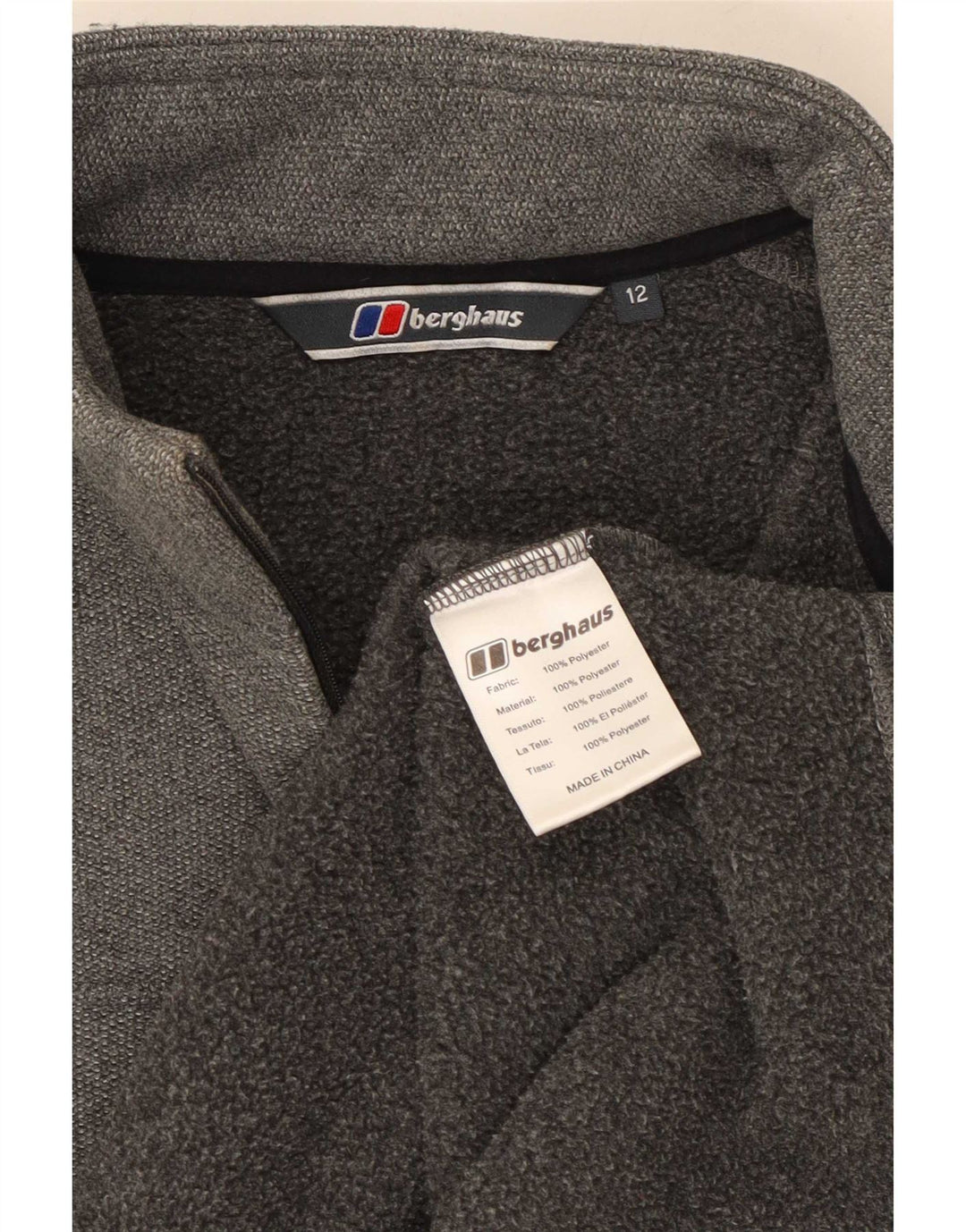 Berghaus Womens Zip Neck Sweatshirt Jumper UK 12 Medium Grey Polyester