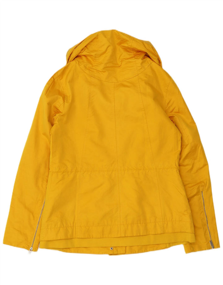 Zara Womens Hooded Windbreaker Jacket UK 14 Medium Yellow Polyester