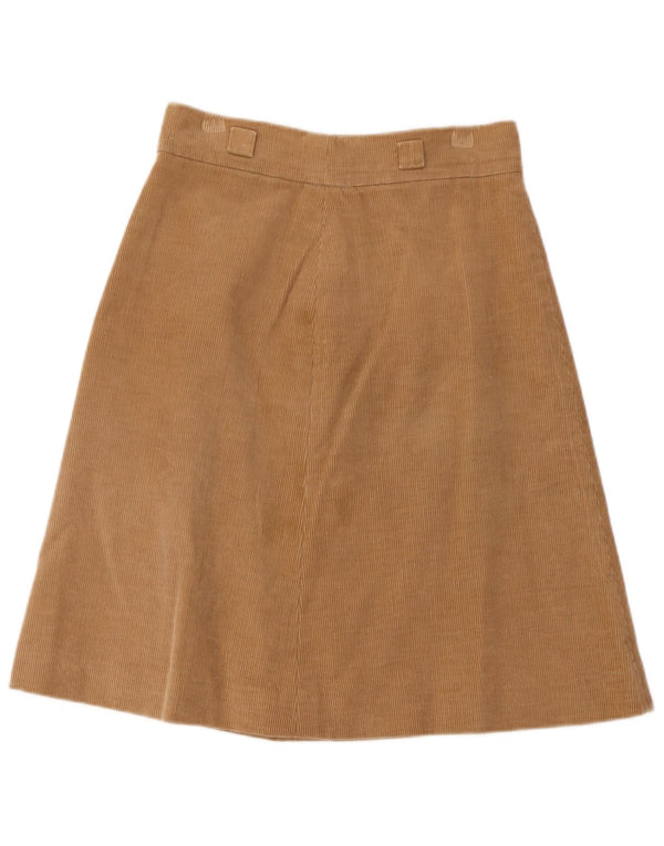 Vintage Womens Corduroy Skirt W26 Small Beige