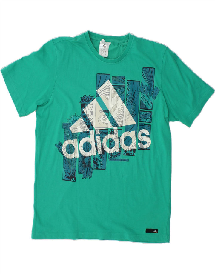 ADIDAS Mens Graphic T-Shirt Top Large Green Cotton Vintage Adidas and Second-Hand Adidas from Messina Hembry 