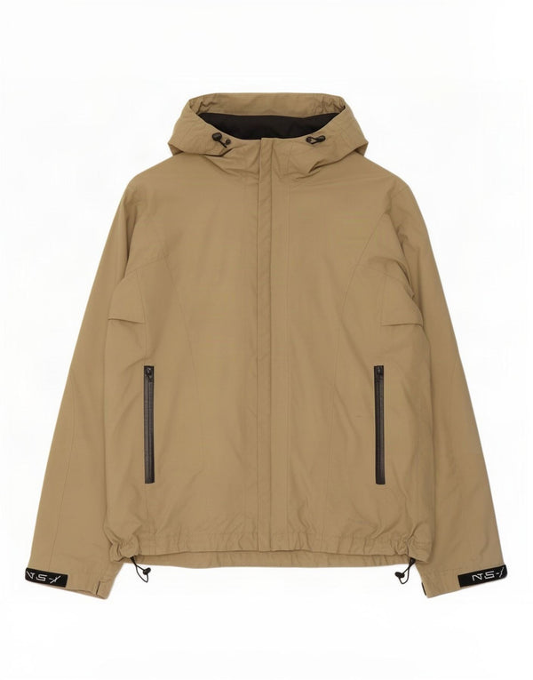 North Sails Mens Hooded Rain Jacket UK 42 XL Beige Polyamide