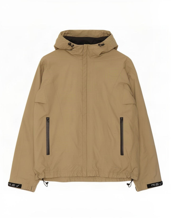 North Sails Mens Hooded Rain Jacket UK 42 XL Beige Polyamide
