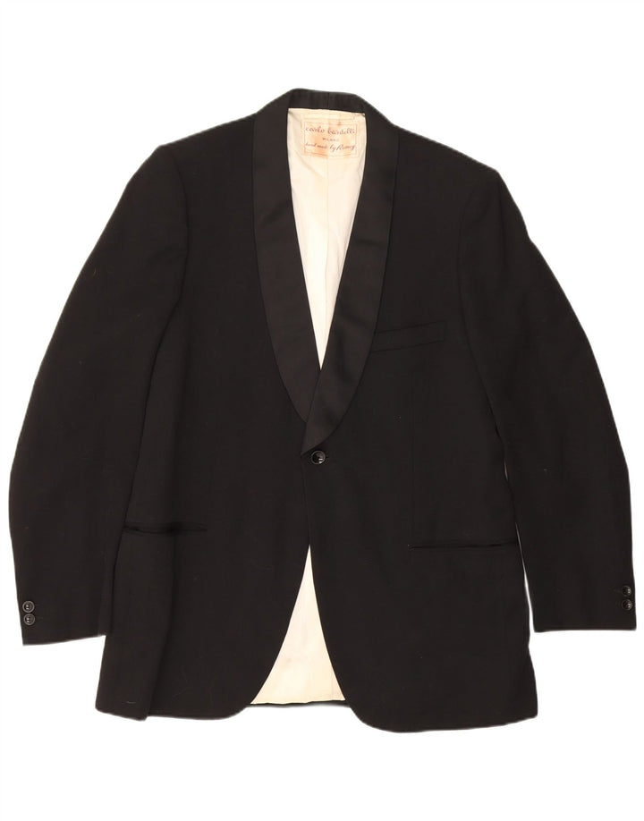 Vintage Mens 1 Button Blazer Jacket UK 40 Large Black