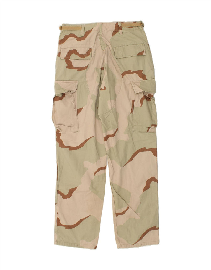 VINTAGE Mens Straight Cargo Trousers W27 L32 Beige Camouflage Army Vintage Vintage and Second-Hand Vintage from Messina Hembry 