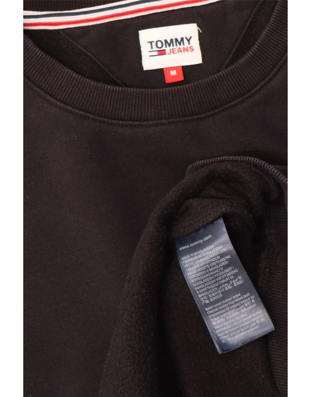 Tommy Hilfiger Womens Sweatshirt Jumper UK 14 Medium Black Cotton