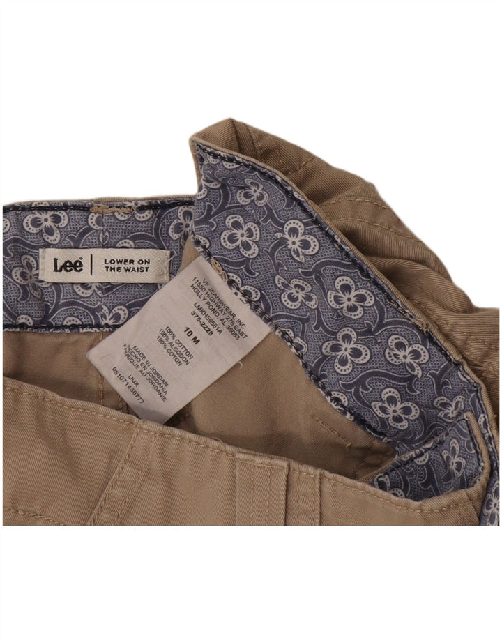 Lee Womens Cargo Shorts US 10 Large W34  Beige Cotton