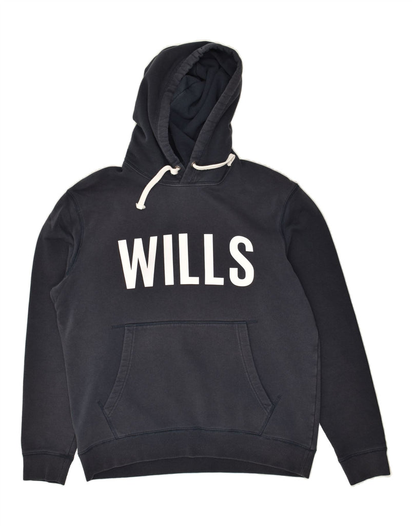 JACK WILLS Mens Graphic Hoodie Jumper Large Navy Blue Cotton | Vintage Jack Wills | Thrift | Second-Hand Jack Wills | Used Clothing | Messina Hembry 