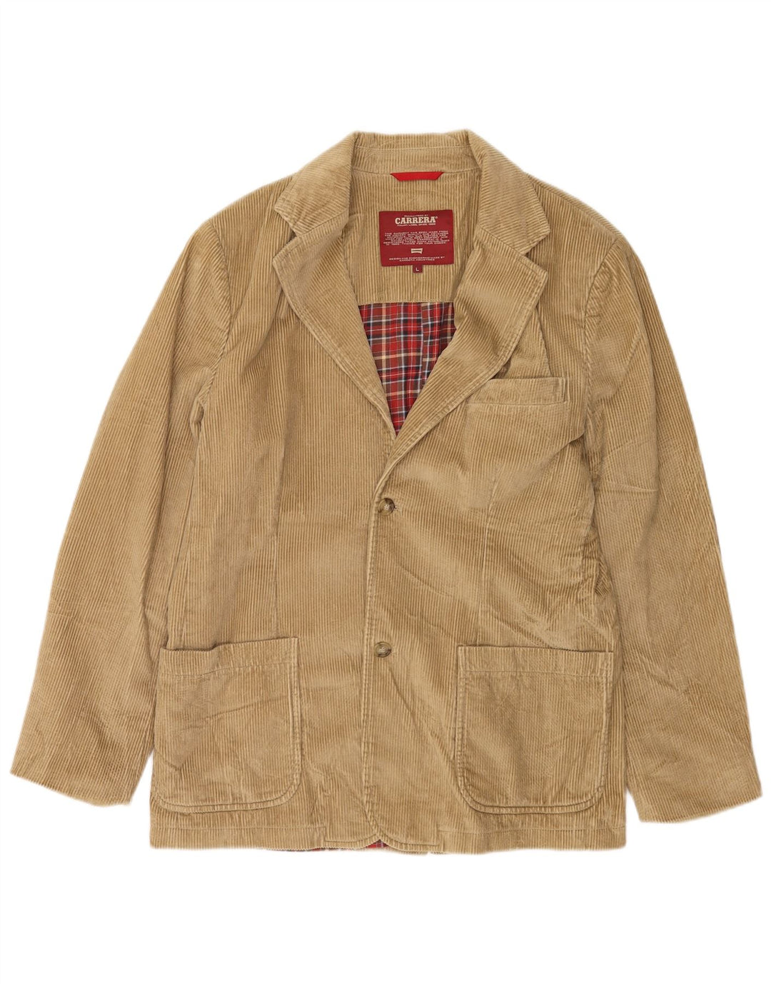 Carrera Mens 2 Button Corduroy Blazer Jacket UK 40 Large Beige