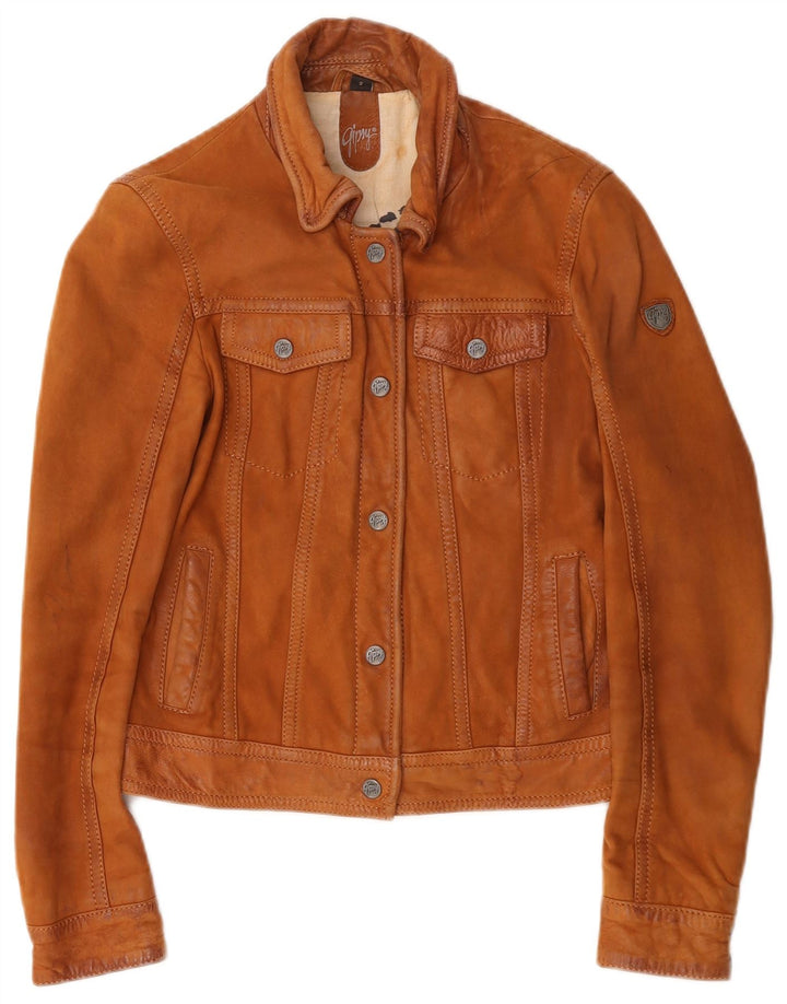 Gypsy Womens Leather Jacket UK 10 Small Brown