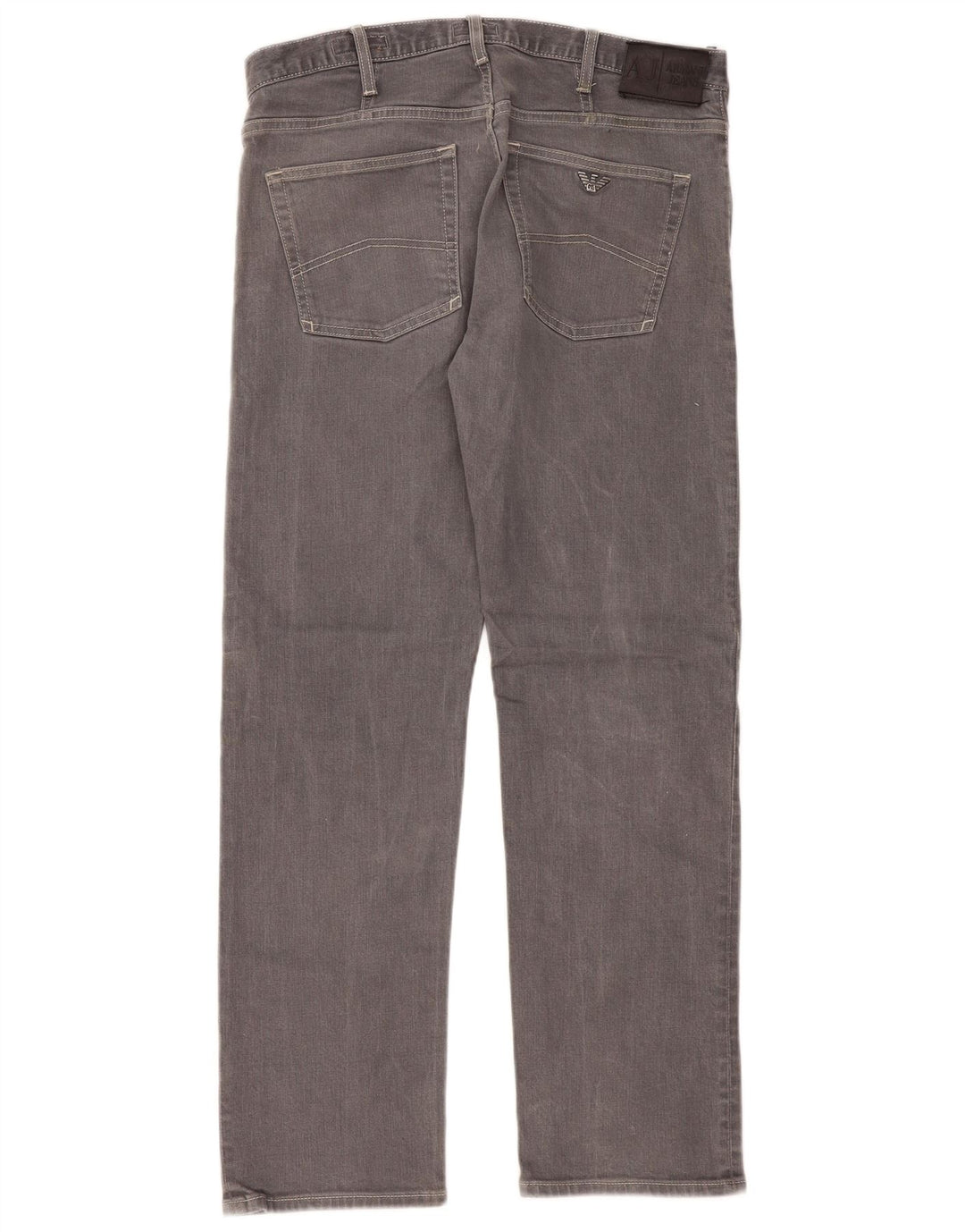 Armani Womens Regular Straight Jeans W34 L32 Grey Cotton