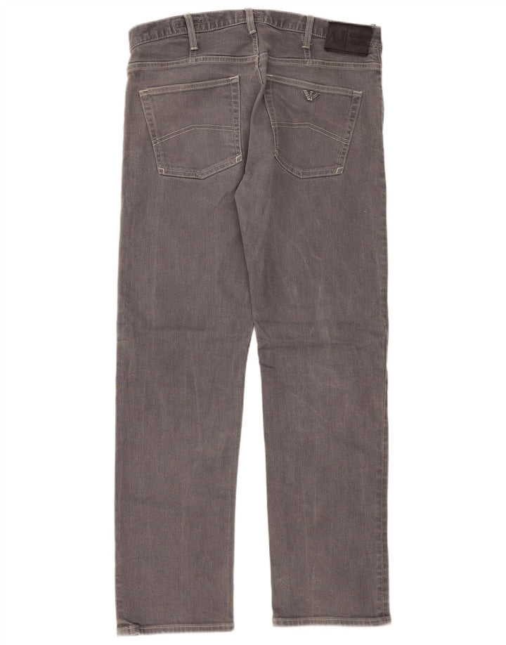 Armani Womens Regular Straight Jeans W34 L32 Grey Cotton