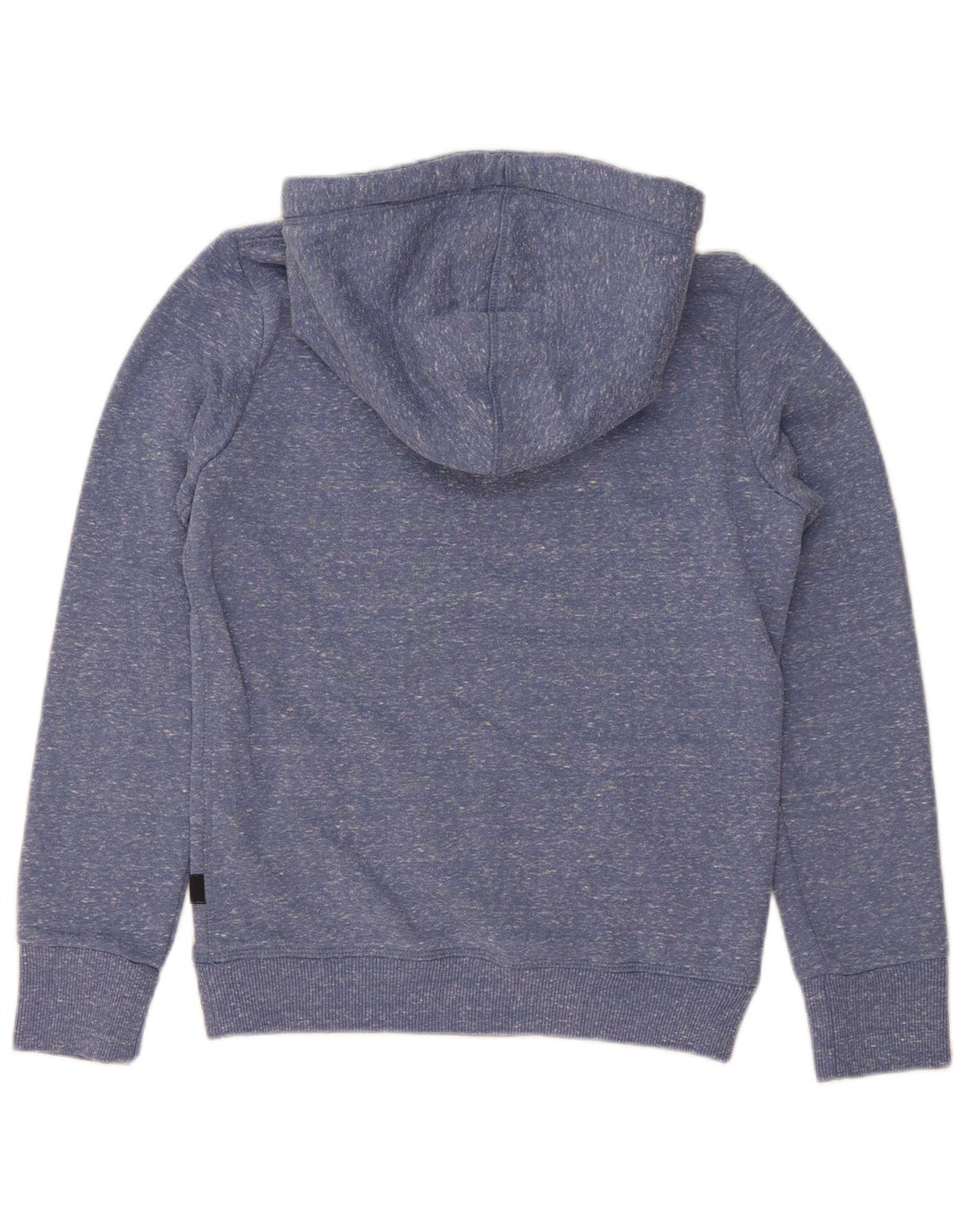 Superdry Womens Graphic Hoodie Jumper UK 8 Small Blue Flecked Polyester
