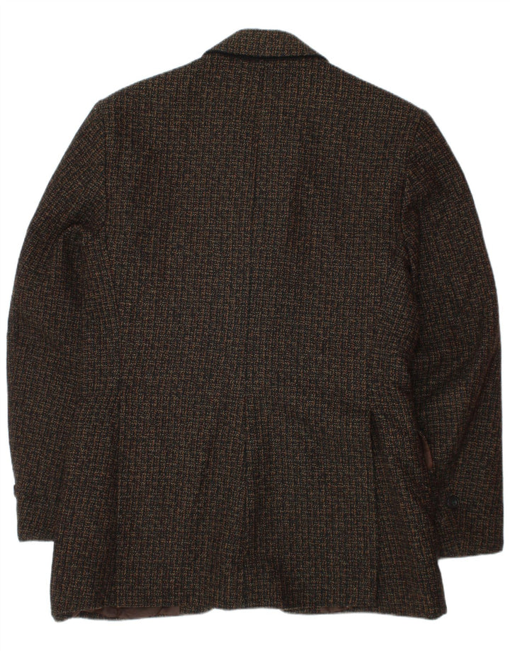 Vintage Boys 3 Button Blazer Jacket 13-14 Years Brown Flecked Wool