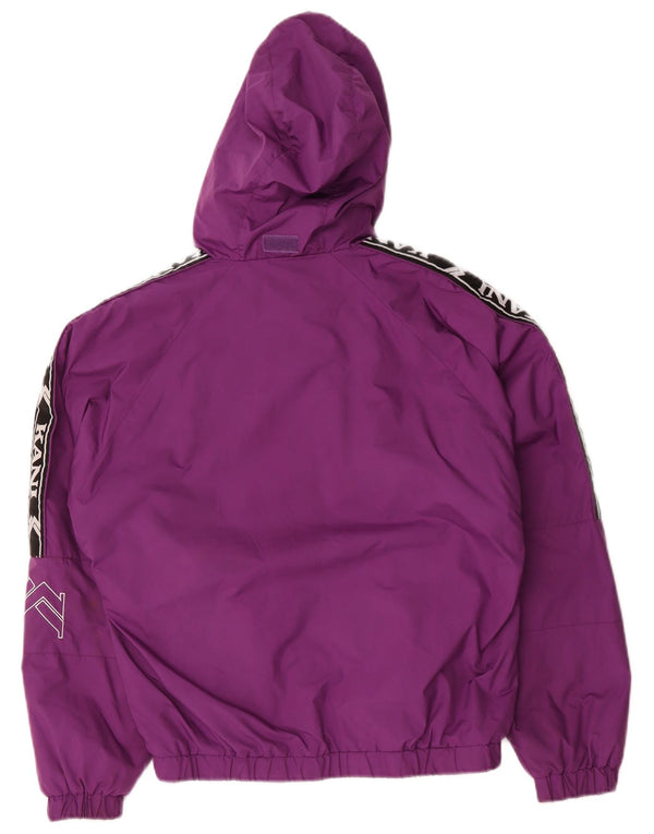 Karl Kani Mens Graphic Hooded Rain Jacket UK 36 Small Purple Polyester