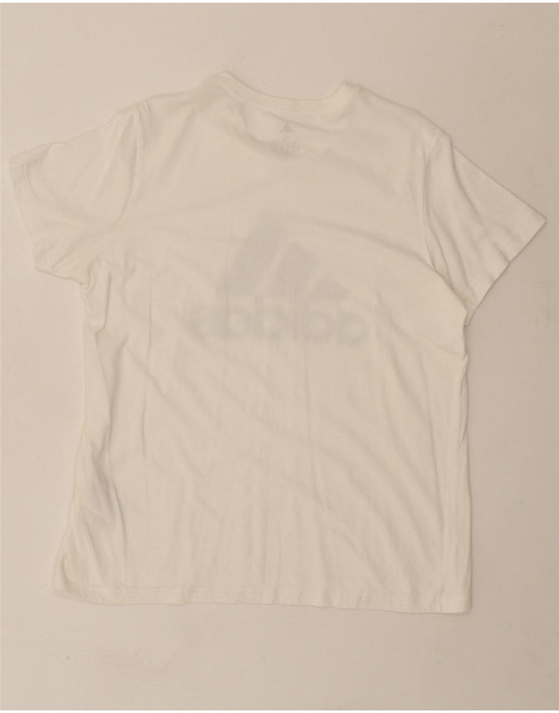ADIDAS Womens Graphic T-Shirt Top UK 20/22 XL White Cotton Vintage Adidas and Second-Hand Adidas from Messina Hembry 