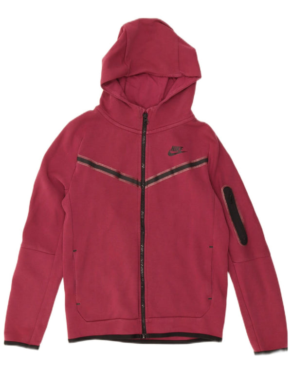 Nike Boys Zip Hoodie Sweater 12-13 Years Large Pink Cotton