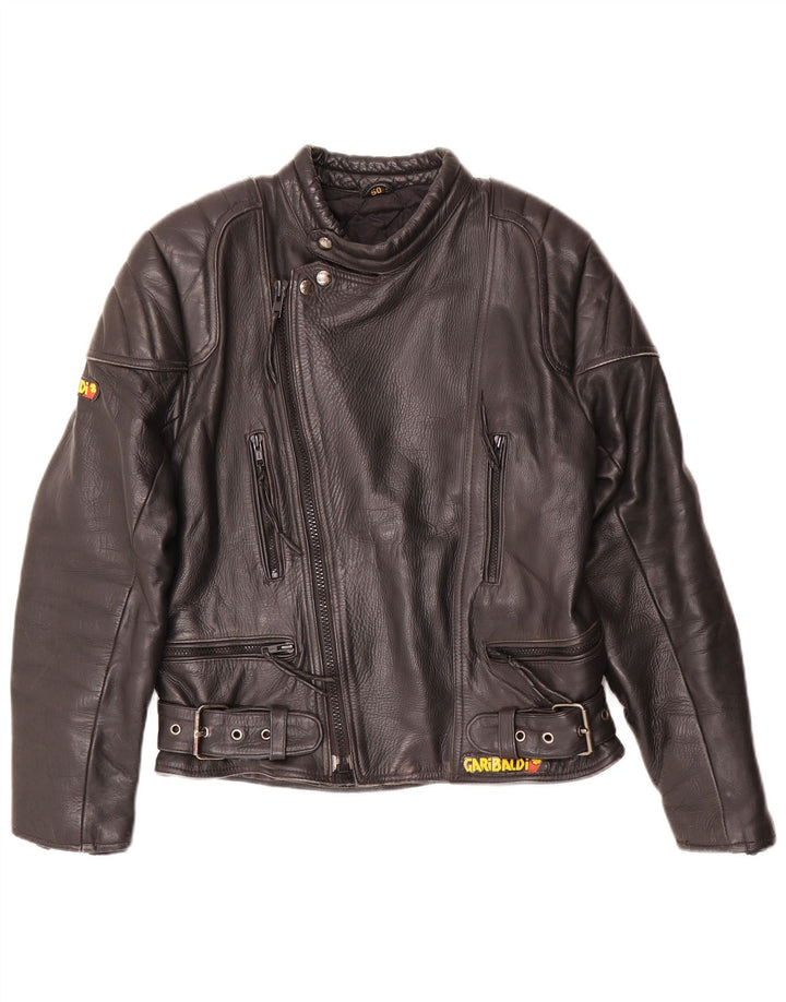 Garibaldi Mens Motorcycle Leather Racer Jacket EU 40 Medium Black